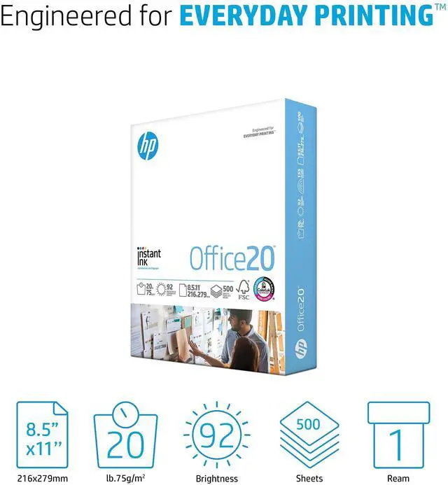 Alt view image 2 of 6 - | 8.5x11 Paper |Office 20 lb | 1 Ream - 500 Sheets | 92 Bright | Made in USA - FSC Certified | 112150R