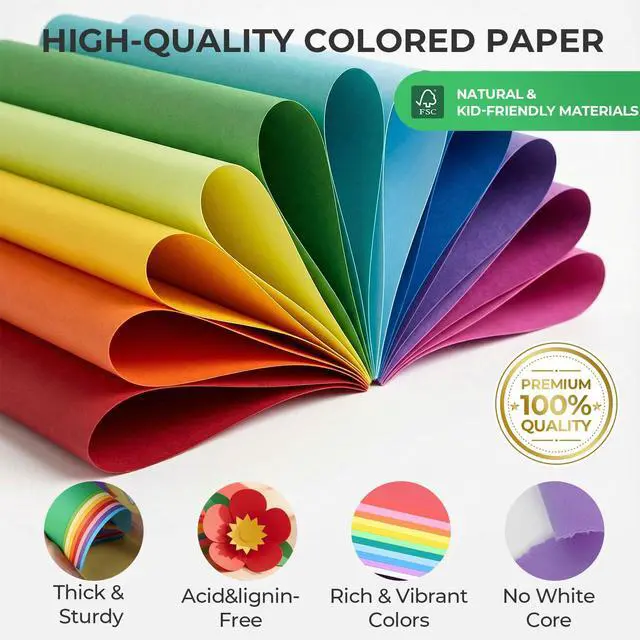 Alt view image 2 of 7 - 40 Sheets Colored Cardstock, 8.27" x 11.7" (A4 Size), 180GSM/65LB