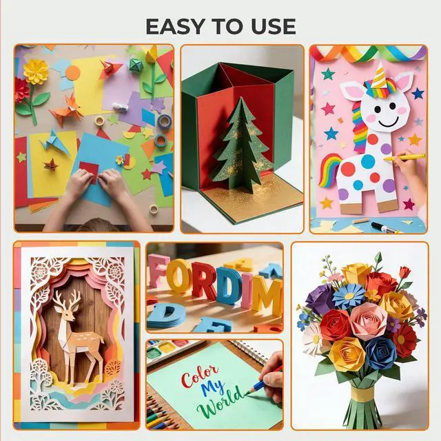 Alt view image 6 of 7 - 40 Sheets Colored Cardstock, 8.27" x 11.7" (A4 Size), 180GSM/65LB
