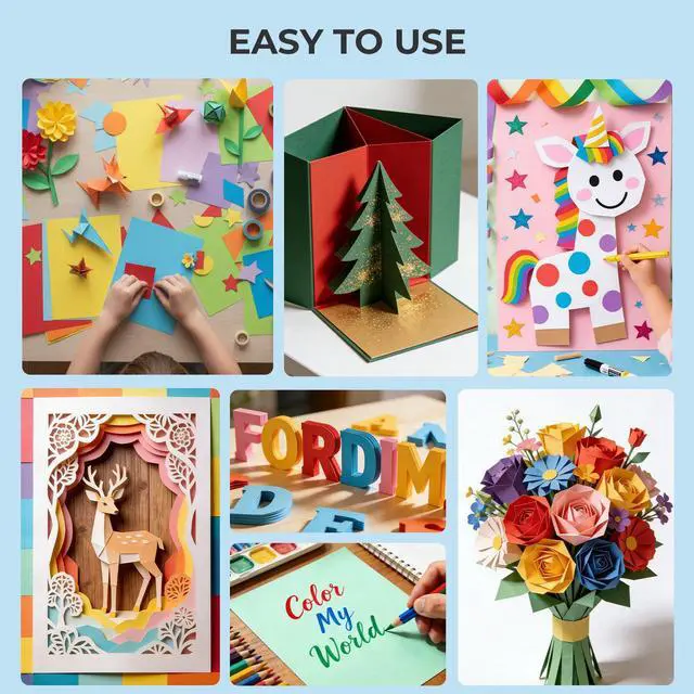 Alt view image 5 of 7 - 60 Sheets Colored Craft Paper, 8.27" x 11.7" (A4 Size)