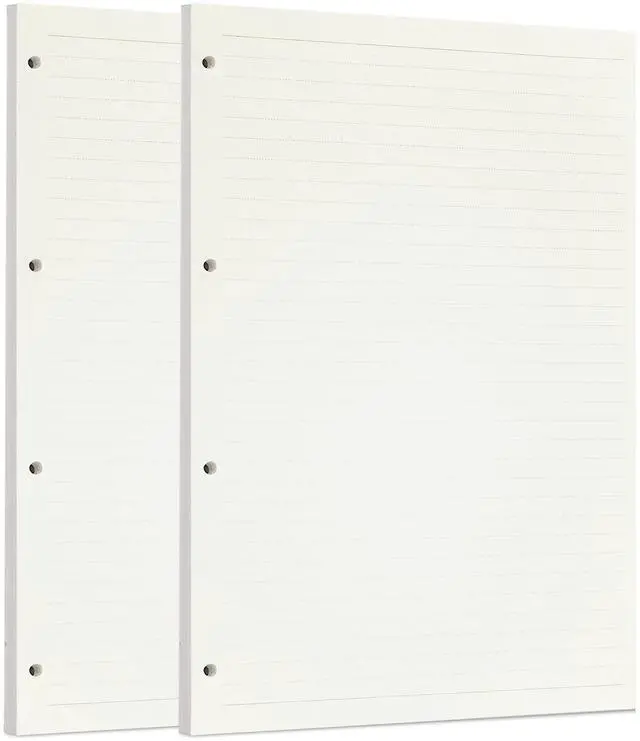 Main image of 2 Pack A4 90 Sheets/180 Pages Lined Loose Leaf Punched Paper Refills Paper for 4 Hole Binder Personal Organizer Diary Notebook Refillable Planner