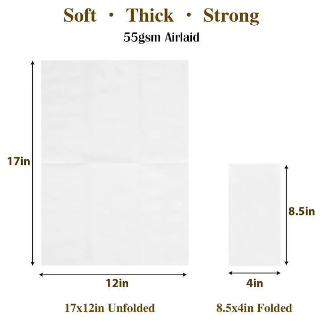Alt view image 2 of 7 - 120Pcs Disposable Hand Towels for Bathroom, 12" x 17" Linen-Feel White