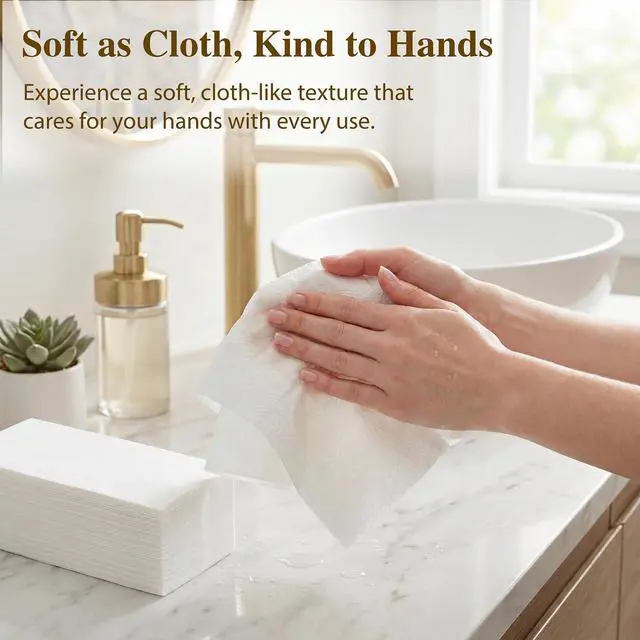 Alt view image 3 of 7 - 120Pcs Disposable Hand Towels for Bathroom, 12" x 17" Linen-Feel White