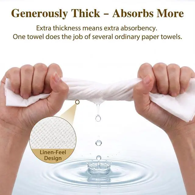 Alt view image 4 of 7 - 120Pcs Disposable Hand Towels for Bathroom, 12" x 17" Linen-Feel White