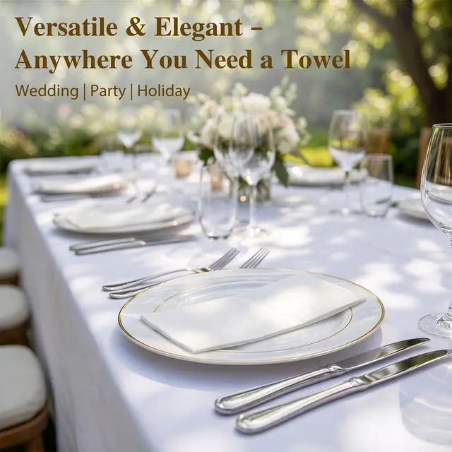 Alt view image 5 of 7 - 120Pcs Disposable Hand Towels for Bathroom, 12" x 17" Linen-Feel White
