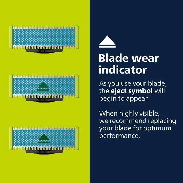 Alt view image 3 of 7 - Philips OneBlade Replacement Blades, Anti-Friction, 2 Pack | Genuine OneBlade Blades, Anti-Friction Coating, Stainless Steel, Up to 8-Month Supply, QP225/80