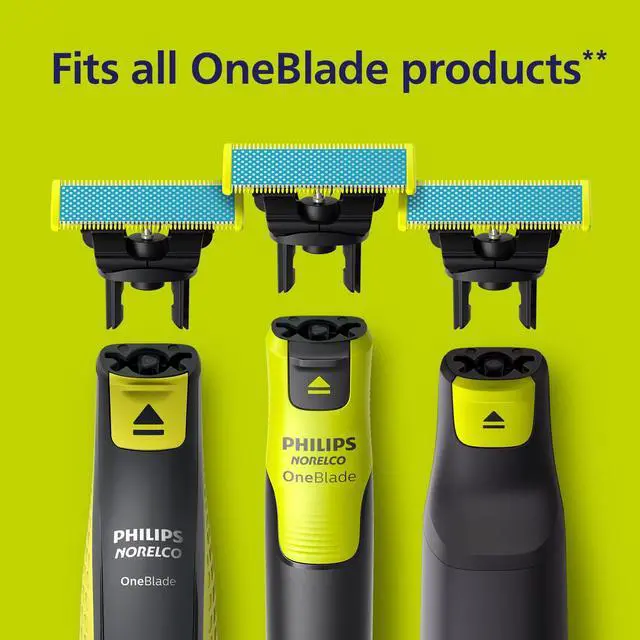 Alt view image 6 of 7 - Philips OneBlade Replacement Blades, Anti-Friction, 2 Pack | Genuine OneBlade Blades, Anti-Friction Coating, Stainless Steel, Up to 8-Month Supply, QP225/80