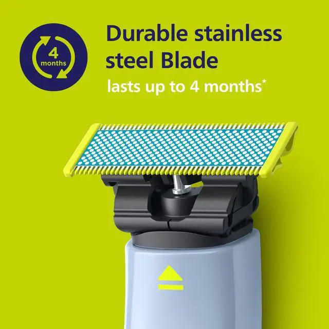 Alt view image 7 of 7 - Philips OneBlade Replacement Blades, Anti-Friction, 2 Pack | Genuine OneBlade Blades, Anti-Friction Coating, Stainless Steel, Up to 8-Month Supply, QP225/80