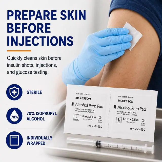 Alt view image 2 of 7 - Alcohol Prep Pads, Sterile, 2-Ply, First Aid, Large Size, 100 ct