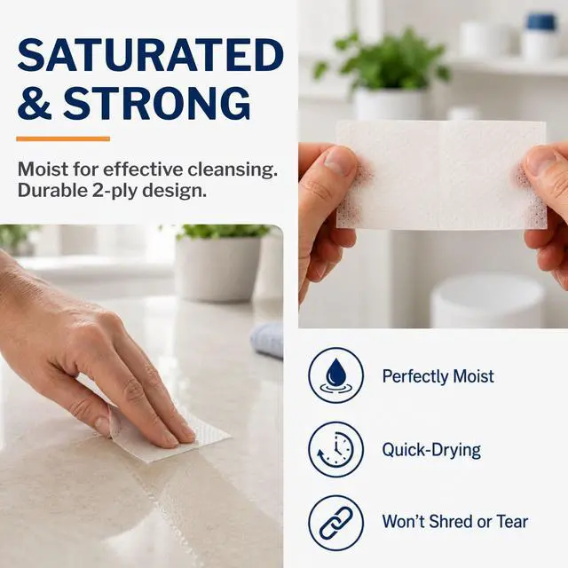 Alt view image 3 of 7 - Alcohol Prep Pads, Sterile, 2-Ply, First Aid, Large Size, 100 ct