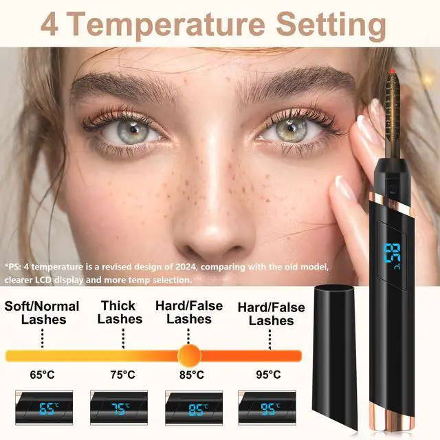 Alt view image 2 of 7 - Heated Eyelash Curler, Electric Eyelash Curler, Rechargeable Lash Curler for Makeup Natural Curling Eye Lashes and 24 Hours Long Lasting - Black 2026 Updated New Model