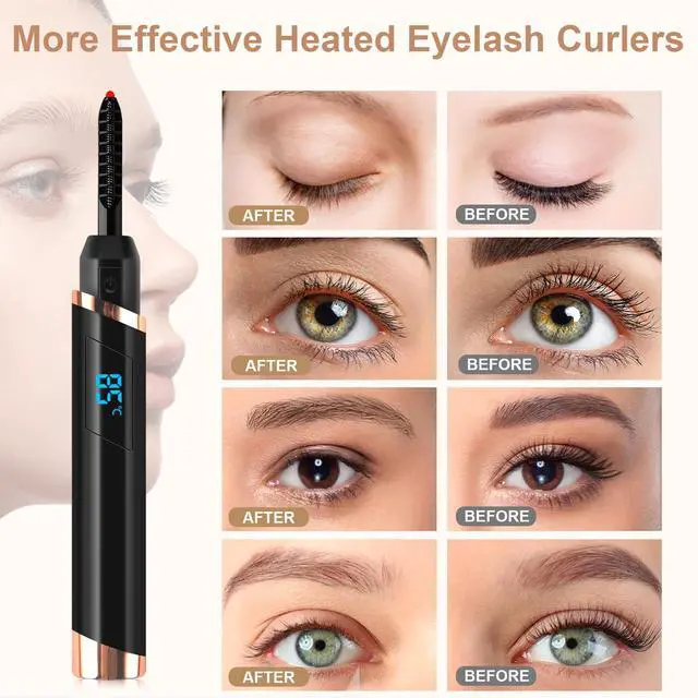 Alt view image 5 of 7 - Heated Eyelash Curler, Electric Eyelash Curler, Rechargeable Lash Curler for Makeup Natural Curling Eye Lashes and 24 Hours Long Lasting - Black 2026 Updated New Model