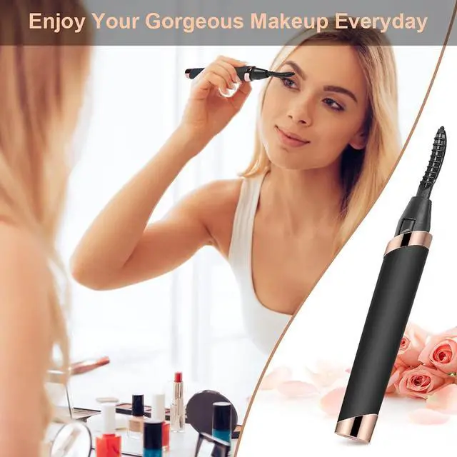 Alt view image 7 of 7 - Heated Eyelash Curler, Electric Eyelash Curler, Rechargeable Lash Curler for Makeup Natural Curling Eye Lashes and 24 Hours Long Lasting - Black 2026 Updated New Model