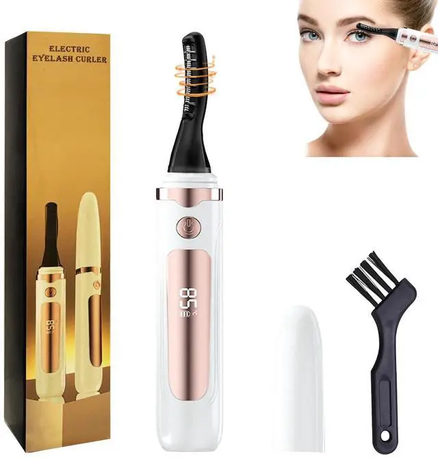 Main image of 2026 Heated Eyelash Curler with LED Display, 3 Temperature Settings-White