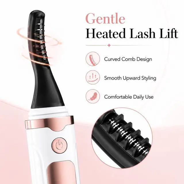 Alt view image 3 of 7 - 2026 Heated Eyelash Curler with LED Display, 3 Temperature Settings-White
