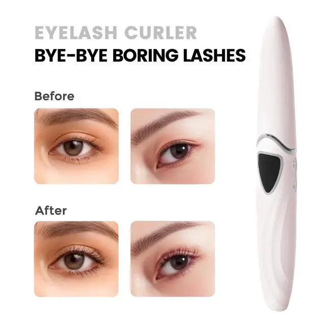 Alt view image 2 of 7 - Heated Eyelash Curler, S600 Rechargeable Heated Lash Curler, Eyelash Curler Heated in 8s for Women 24 Hs Lasting Natural Makeup (Pink/Silver, 148MM)