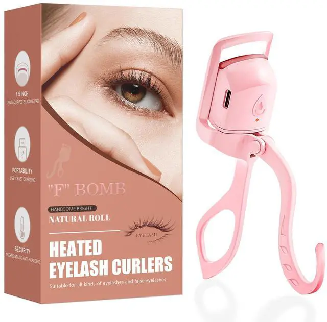 Main image of C-Shaped Heated Eyelash Curler Fast Heat Up in 5s - Rechargeable Electric Eyelash Curler for 24H Long Lasting Curls - Safe Anti-Burn Lash Curler Elevate Your Beauty with Stunning Lashes Pink