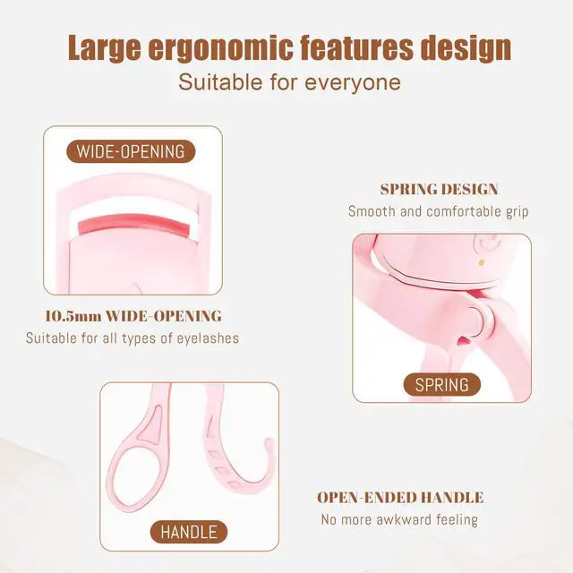 Alt view image 2 of 7 - C-Shaped Heated Eyelash Curler Fast Heat Up in 5s - Rechargeable Electric Eyelash Curler for 24H Long Lasting Curls - Safe Anti-Burn Lash Curler Elevate Your Beauty with Stunning Lashes Pink