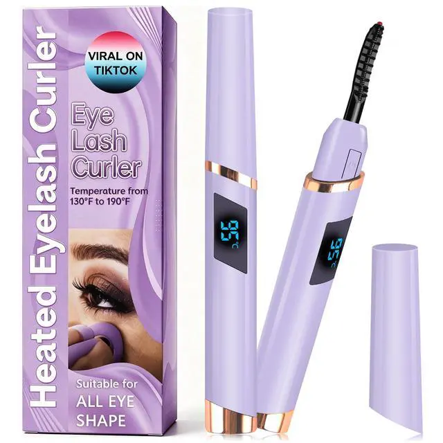 Main image of Heated Eyelash Curler, Electric Eyelash Curler, Rechargeable Lash Curler for Makeup Natural Curling Eye Lashes and 24 Hours Long Lasting - Purple 2026 Updated New Model-P4
