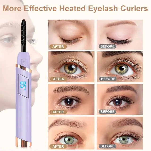 Alt view image 5 of 6 - Heated Eyelash Curler, Electric Eyelash Curler, Rechargeable Lash Curler for Makeup Natural Curling Eye Lashes and 24 Hours Long Lasting - Purple 2026 Updated New Model-P4