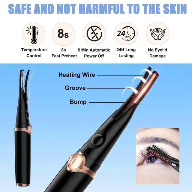 Alt view image 4 of 6 - Heated Eyelash Curlers - 2 in 1 Clip- Type Heated lash Curler Best Seller Electric Eyelash Curler 3 Temp Settings for Makeup Tools USB Rechargeable Natural Curling 24H Long Lasting B2-4