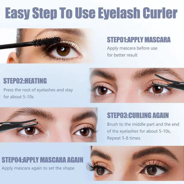 Alt view image 5 of 6 - Heated Eyelash Curlers - 2 in 1 Clip- Type Heated lash Curler Best Seller Electric Eyelash Curler 3 Temp Settings for Makeup Tools USB Rechargeable Natural Curling 24H Long Lasting B2-4