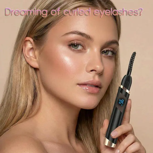 Alt view image 7 of 7 - Heated Eyelash Curler-4 Temp Modes 65°-95°C LED Display, Electric Eye Lash Curler for 24H Long Lasting, Type-C Rechargeable Heated Lash Curler for Natural Thick Lashes, Makeup Gift,Matte Black-1
