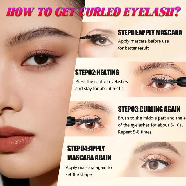 Alt view image 6 of 7 - Heated Eyelash Curler-4 Temp Modes 65°-95°C LED Display, Electric Eye Lash Curler for 24H Long Lasting, Type-C Rechargeable Heated Lash Curler for Natural Thick Lashes, Makeup Gift,Matte Black-1