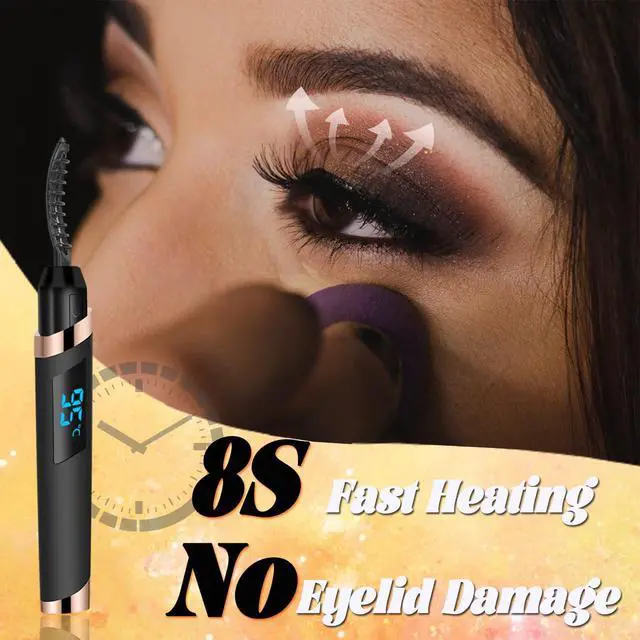 Alt view image 5 of 7 - Heated Eyelash Curler - Eyelash Curlers Heated 4 Temperature Modes| Rechargeable Electric Eyelash Curler Pro| Heated Lash Curler for Women Heat up in 8s Anti-Burn Design-MBlack-2