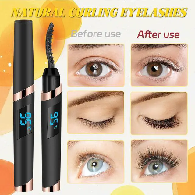Alt view image 6 of 7 - Heated Eyelash Curler - Eyelash Curlers Heated 4 Temperature Modes| Rechargeable Electric Eyelash Curler Pro| Heated Lash Curler for Women Heat up in 8s Anti-Burn Design-MBlack-2