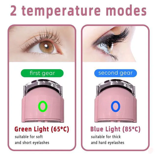 Alt view image 2 of 7 - Heated Eyelash Curler for Women 10s Fast Heating USB Rechargeable Lash Curler Long Lasting Ironing Electric Eyelash Curler with Silcone Pad Replacable Great Makeup Tools for Her