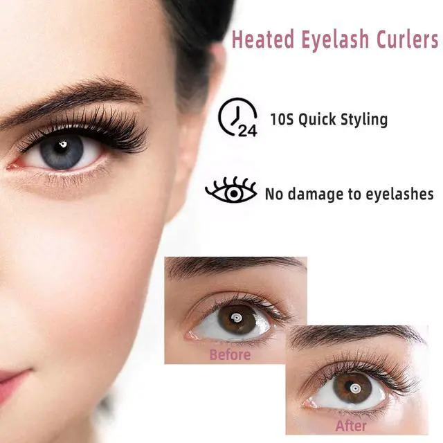 Alt view image 5 of 7 - Heated Eyelash Curler for Women 10s Fast Heating USB Rechargeable Lash Curler Long Lasting Ironing Electric Eyelash Curler with Silcone Pad Replacable Great Makeup Tools for Her