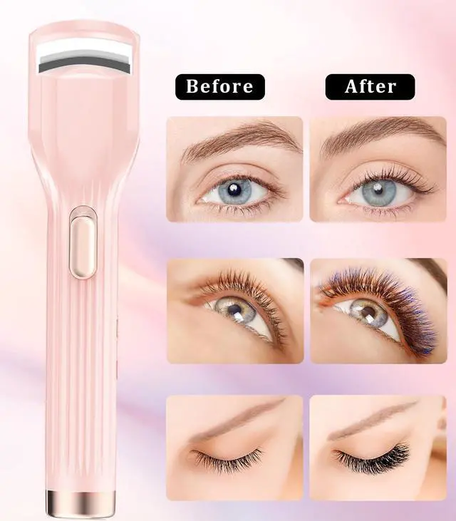 Alt view image 6 of 7 - Heated Eyelash Curler Premium PRO - Fast Heat up in 8s - 24 Hours Long Lasting - Rechargeable Electric Eyelash Curler with Type-C, Innovative L Silicone, 2 Heat Modes, Anti-Burn Eyelid, Pink-IB