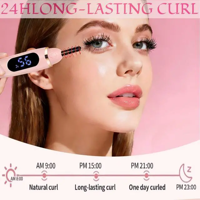 Alt view image 6 of 6 - Heated Eyelash Curler - Heated Lash Curler Electric Eyelash Curler 3 Temp Settings for Makeup Tools for Achieving A Natural Curl and Long Lasting Eyelashes, Designed for Women, Pink BB