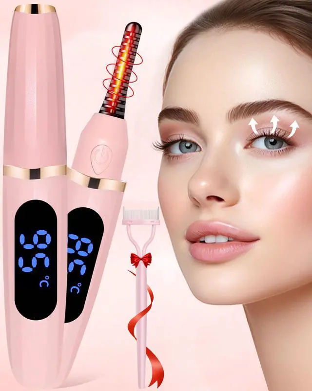 Main image of Heated Eyelash Curlers - Eye Lash Curler Heat - Mini Electric Eyelash Curler with LED Display 3 Temp Settings USB Rechargeable Natural Curling 24H Long Lasting for Women Makeup Tools Gifts