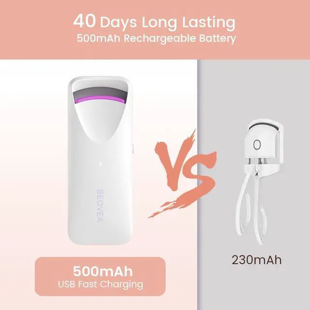 Alt view image 6 of 7 - Heated Eyelash Curler Fast 8-Second Heat for Long-Lasting Curls Portable Rechargeable Heated Lash Curler, Safe & Effective Eyelash Curlers for All-Day Volume and Lift
