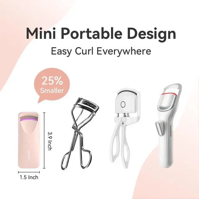 Alt view image 4 of 7 - Heated Eyelash Curler - Electric Eyelash Curler with Heat Sensitive Silicone Pad, Type-C Rechargeable Mini Lash Curler, 8s Fast Heating 24hrs Long Lasting Lash Lift to Style Natural Eyelashes