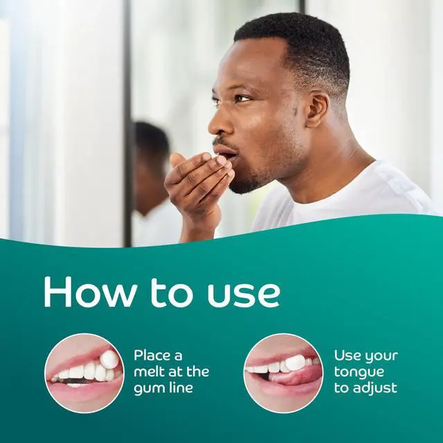 Alt view image 3 of 7 - FreshMelts Fresh Breath Stick-on Melts for Lasting Freshness, 40 Count Breath Freshener for Bad Breath, Non-Acidic & Sugar-Free, Arctic Mint