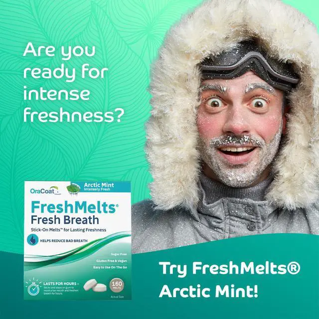 Alt view image 7 of 7 - FreshMelts Fresh Breath Stick-on Melts for Lasting Freshness, 40 Count Breath Freshener for Bad Breath, Non-Acidic & Sugar-Free, Arctic Mint