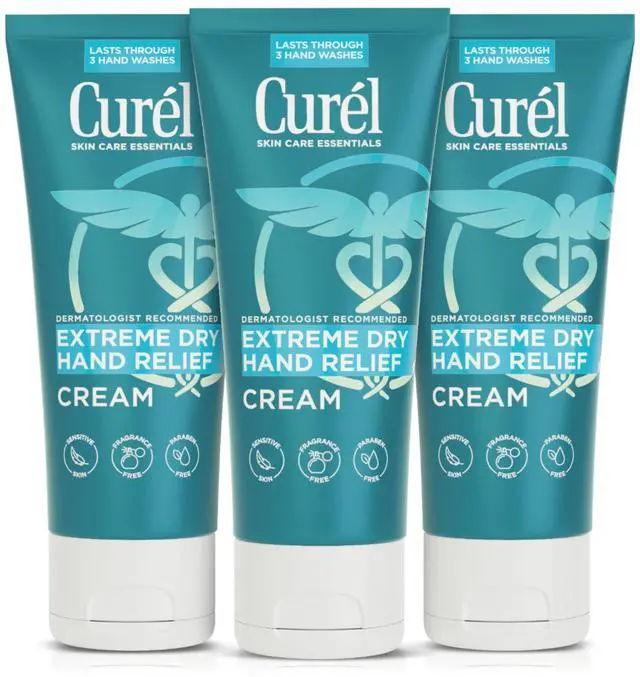 Main image of Extreme Dry Hand Relief, Dermatologist Recommended, Long-Lasting Cream For Dry Hands, Paraben Free, Fragrance-Free Hand Lotion, 3 Oz, Pack of 3
