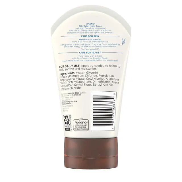 Alt view image 7 of 7 - Skin Relief Intense Moisture Hand Cream with Soothing Prebiotic Oat for Dry and Sensitive Skin Cream Softens & Smooths Hands & Lasts Through Hand Washing, Fragrance-Free, 3.5 oz