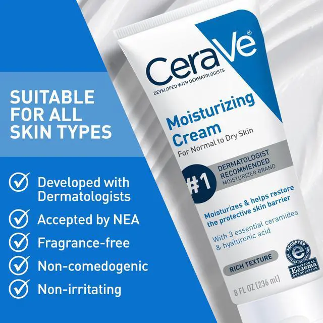 Alt view image 5 of 7 - Moisturizing Cream, Face Body Moisturizer, Normal to Dry Skin, 8 Fl Oz