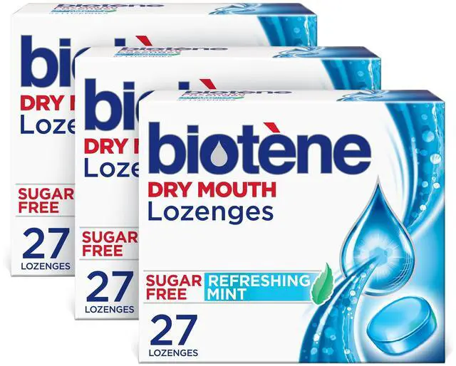 Main image of Dry Mouth Lozenges for Dry Mouth and Fresh Breath, Dry Mouth Relief and Breath Freshener, Refreshing Mint - 27 Count (Pack of 3)