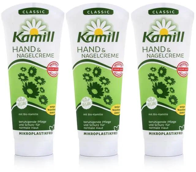 Main image of 3x100 ml Hand & Nail Cream CLASSIC with BIO Camomile and Bisabolol | Germany