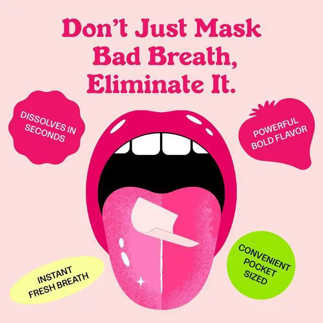 Alt view image 2 of 7 - Strawberry Mint Breath Strips | On-the-Go, Sugar Free Mouth Freshener | Dissolving Breath Mint Strips to Instantly Refresh Your Mouth | 3 Pack, 63 Strips