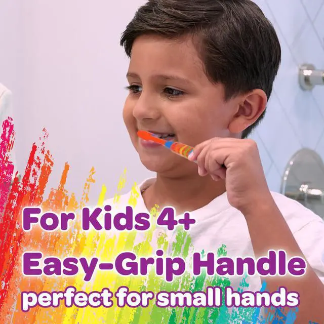 Alt view image 3 of 7 - Crayola Deep Clean Childrens Toothbrush, Extra Soft Toothbrush for Kids, Suction Cup Base, Ages 4+, 1 Count(Pack of 4)