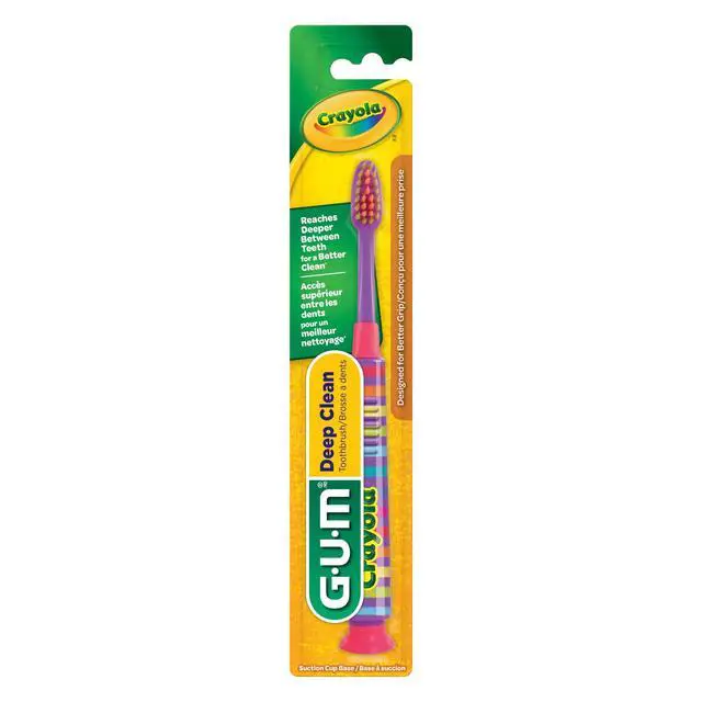 Alt view image 7 of 7 - Crayola Deep Clean Childrens Toothbrush, Extra Soft Toothbrush for Kids, Suction Cup Base, Ages 4+, 1 Count(Pack of 4)