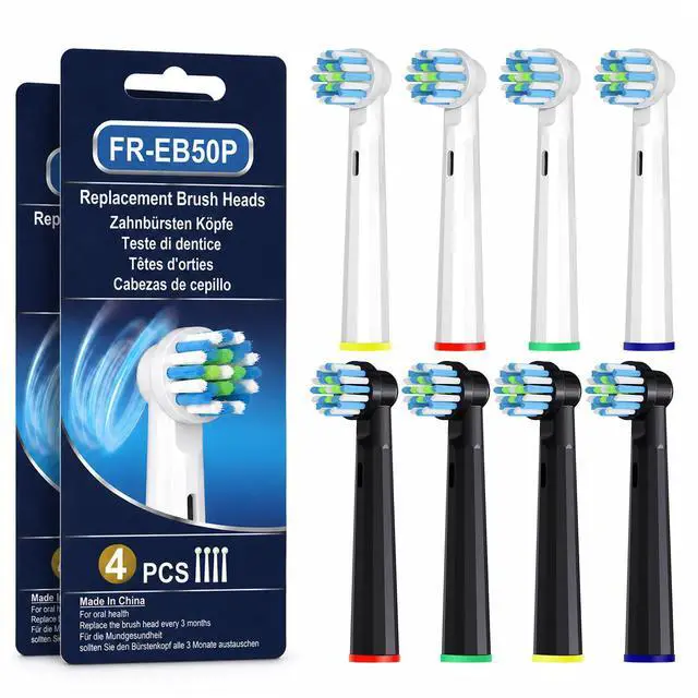 Main image of Replacement Heads Compatible with Oral-B Pro 1000, Soft Bristles, 8 Pack