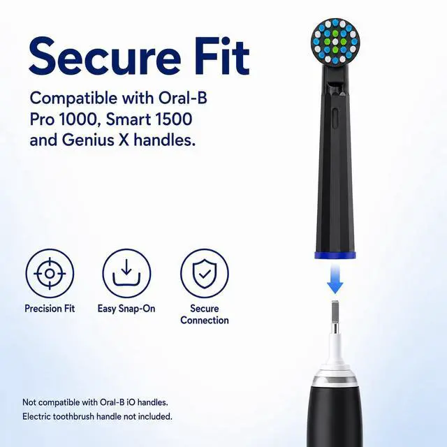 Alt view image 2 of 7 - Replacement Heads Compatible with Oral-B Pro 1000, Soft Bristles, 8 Pack