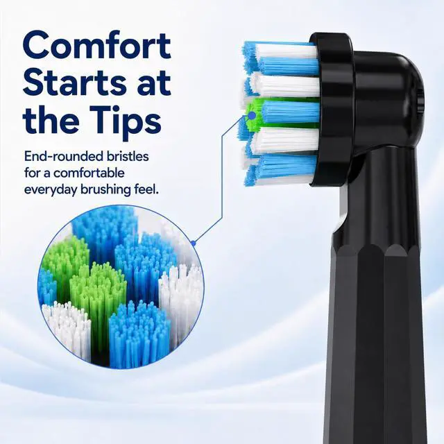Alt view image 4 of 7 - Replacement Heads Compatible with Oral-B Pro 1000, Soft Bristles, 8 Pack